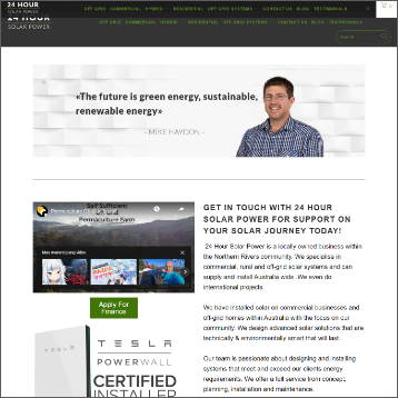 24Hour Solar Power Website Screenshot